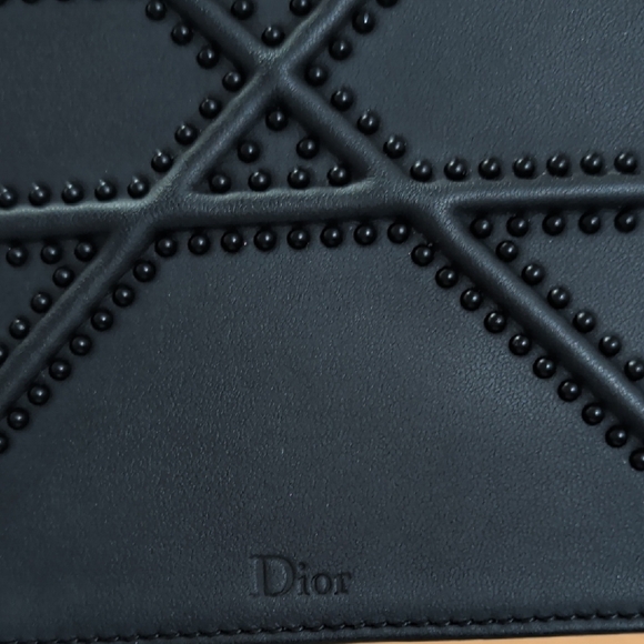 Dior Ultra Matte Leather Diorama Black Studded Women's Bag - Picture 6 of 8
